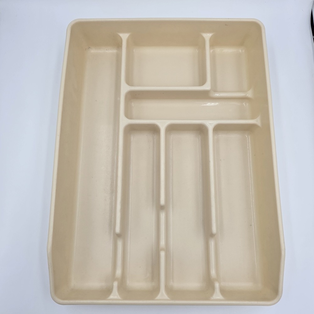 Vintage Rubbermaid 0521 Silverware Flatware Utensil Tray‎ Beige - 7 Slots